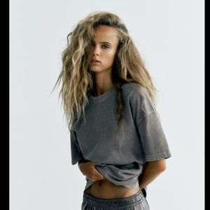 ZARA oversized charcoal tee size Medium